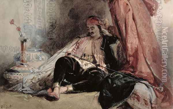 Turk Reposing 1826 Oil Painting - Richard Parkes Bonington