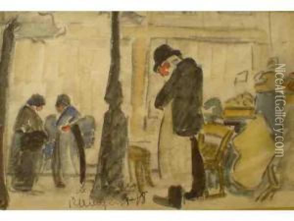 Marche Breton Oil Painting - Maurice Le Scouezec