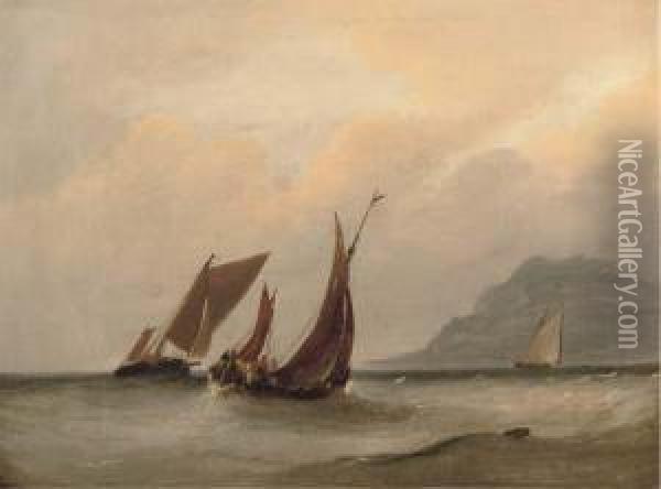 Heading Off To The Fishing Grounds Oil Painting - Frederick Calvert