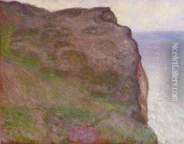 Cliff at Petit Ailly in Grey Weather Oil Painting - Claude Oscar Monet