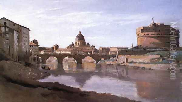 View of St. Peter's and the Castel Sant'Angelo Oil Painting - Jean-Baptiste-Camille Corot