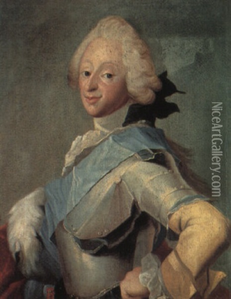 Portraet Af Frederik V Oil Painting - Carl Gustav Pilo