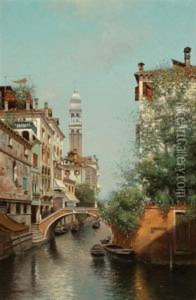 Canal Scene, Venice Oil Painting - Warren W. Sheppard