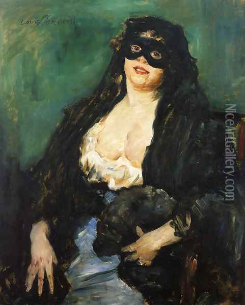 The Black Mask Oil Painting - Lovis (Franz Heinrich Louis) Corinth