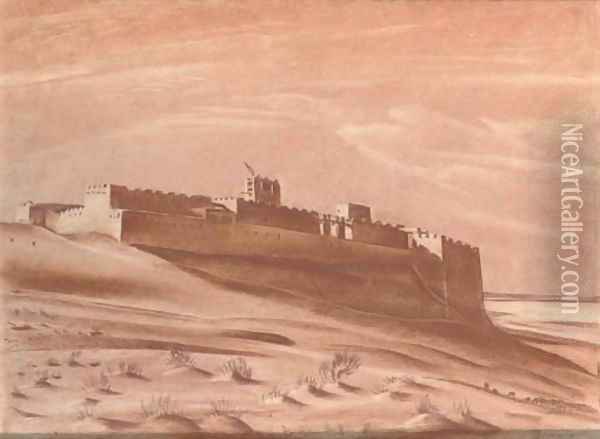 A desert fort Oil Painting - Alexander Evgenievich Yakovlev