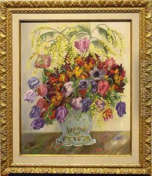 Floral Still Life Oil Painting - Henri Claudius Forestier
