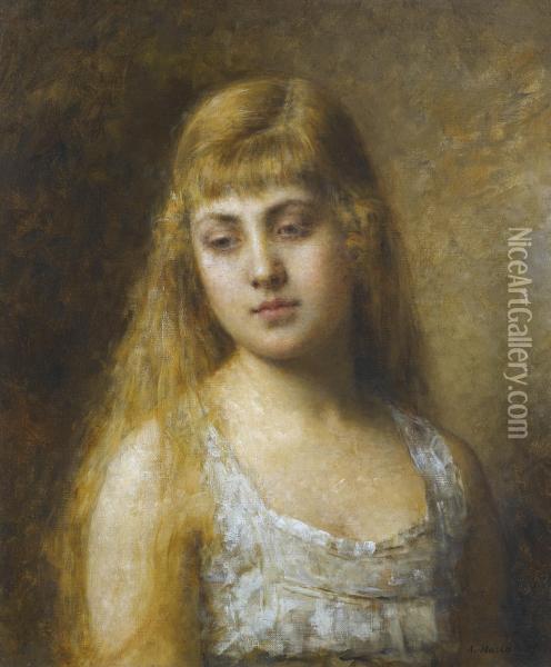 Portrait Of Felia Litvinne Oil Painting - Alexei Alexeivich Harlamoff