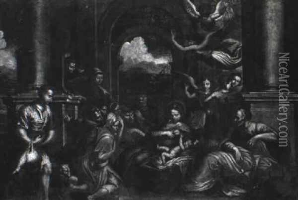 Hyrdernes Tillbedelse Oil Painting - Jacopo dal Ponte Bassano