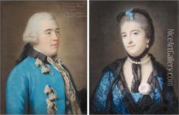 Portrait Of Stephen Fox, Lord Holland; Portrait Of Caroline, Lady Holland Oil Painting - Catherine Read