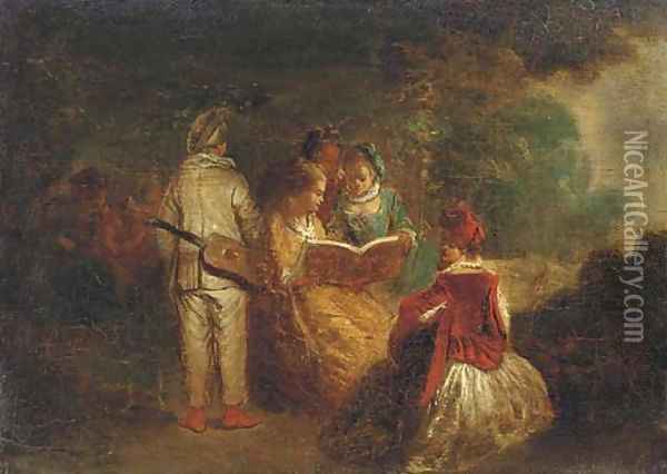The story teller Oil Painting - Nicolas Lancret