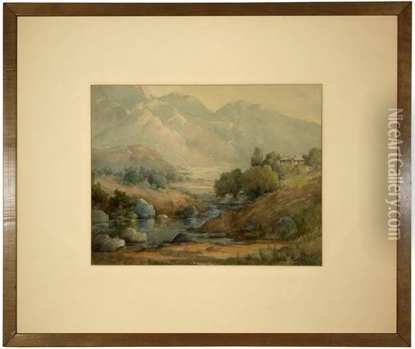 Stream Through A San Gabriel Landscape Oil Painting - Helen Johnston Balfour