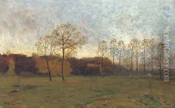 Dusk in the meadow Oil Painting - Charles Hippolyte Andre