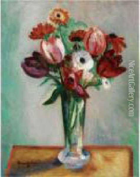 Tulipes Et Renoncules Oil Painting - Henri Charles Manguin
