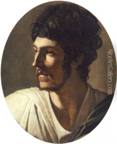 Portrait D'homme De Trois Quarts Oil Painting - Theodore Gericault