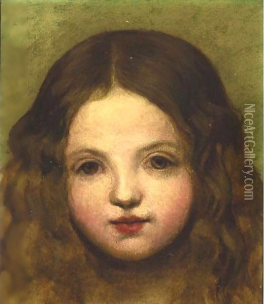 Portrait Of A Girl Oil Painting - George Frederick Watts