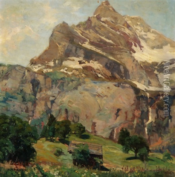 Gebirgslandschaft Oil Painting - Alfred Marxer
