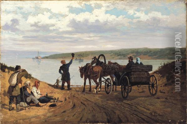 The Crossing Oil Painting - Pavel Osipovich Kovalevskii