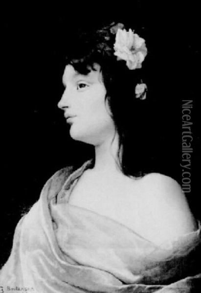 Portrait De Jeune Femme Rousse Oil Painting - Gustave Clarence Rodolphe Boulanger