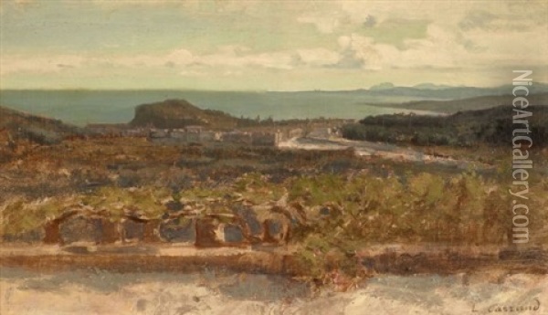 Vue De La Baie De Nice Oil Painting - Louis-Hilaire Carrand
