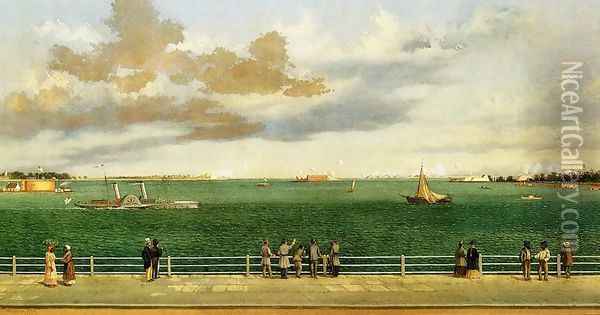 Bombardment of Fort Sumter, Charleston Harbor, Charleston, South Carolina, 1863 Oil Painting - William Aiken Walker