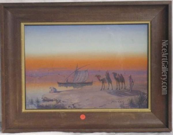 Paysage Orientaliste Au Crepuscule  Oil Painting - Vincent Manago