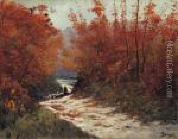 Autumn Colours Oil Painting - Bela Von Spanyi