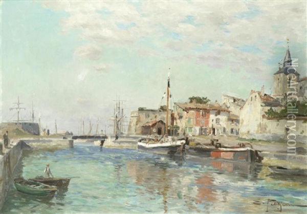 Le Port Oil Painting - Edmond Marie Petitjean