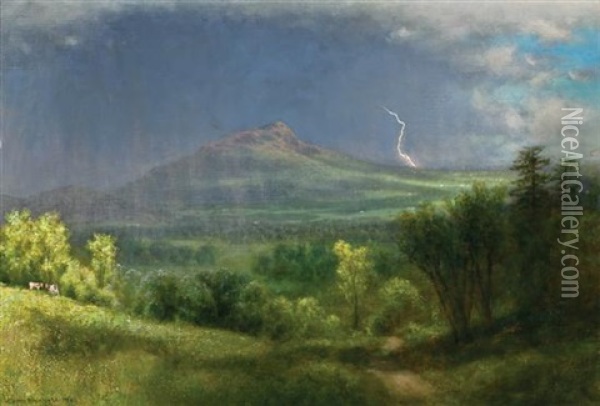 Owl's Head In Storm In Vermont Oil Painting - Charles Dorman Robinson