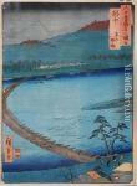 Rokuju Yoshu Meisho Zue Oil Painting - Utagawa or Ando Hiroshige