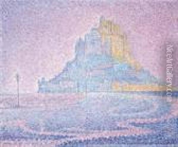 Mont Saint-michel. Brume Et Soleil Oil Painting - Paul Signac