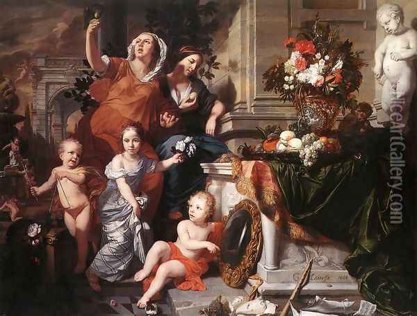 Allegory of the Five Senses Oil Painting - Gerard de Lairesse