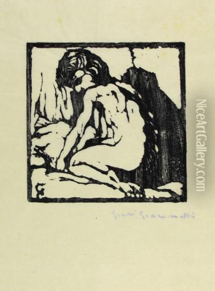 Kniender Kinderakt Nach Links Oil Painting - Giovanni Giacometti