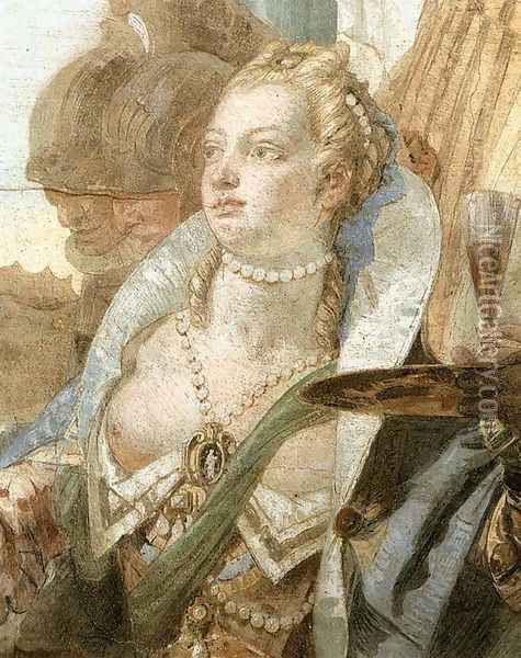 The Banquet of Cleopatra (detail-2) 1746-4 Oil Painting - Giovanni Battista Tiepolo