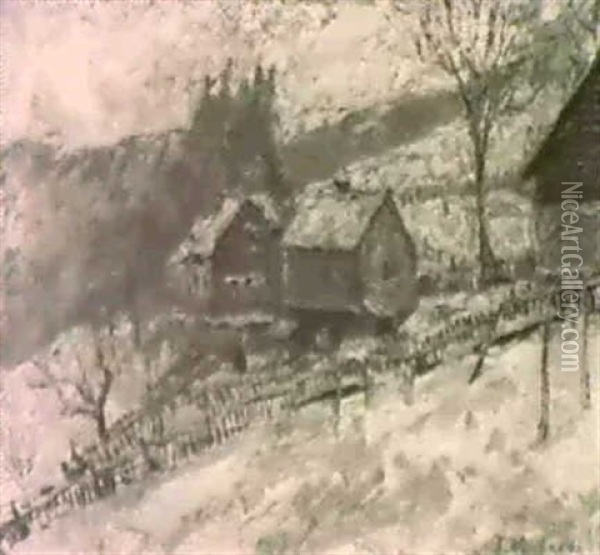 Winter Im Taunus, Altglashutten Oil Painting - Jakob Nussbaum