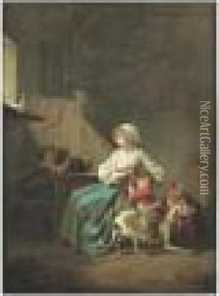 Une Mere Et Ses Enfants Dans Sa Cuisine Oil Painting - Louis Leopold Boilly
