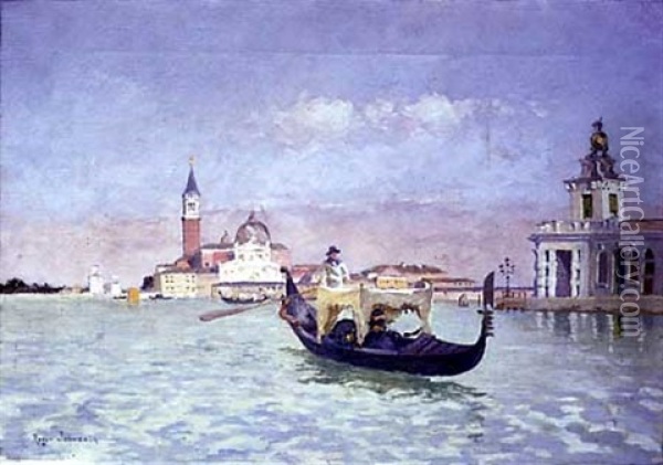 Gondole A Venise Oil Painting - Roger-Joseph Jourdain