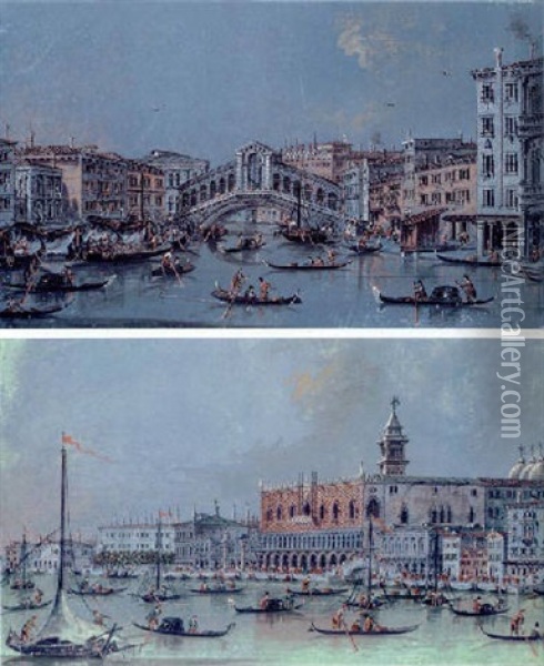 View Of The Rialto, Venice Oil Painting - Giacomo Guardi