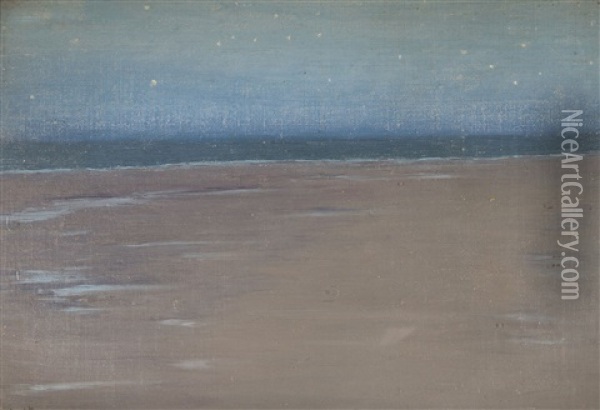 Desert De Plage (clair De Lune) Oil Painting - Marguerite Verboeckhoven