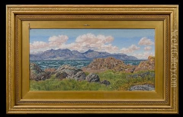 Arran From Farland Point Oil Painting - John Brett