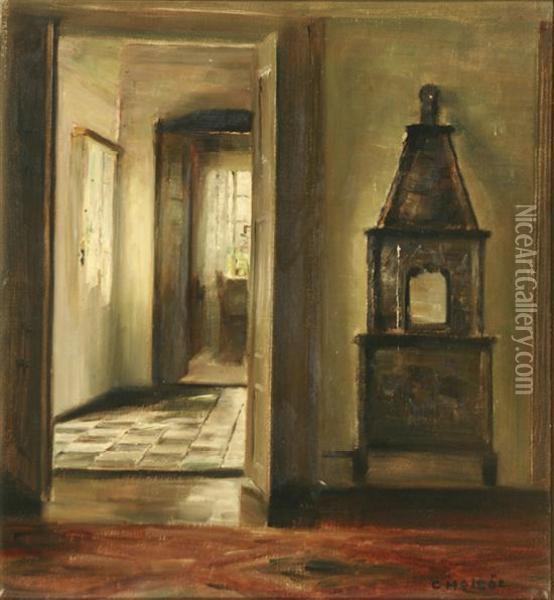 Interior With Stove Oil Painting - Carl Vilhelm Holsoe