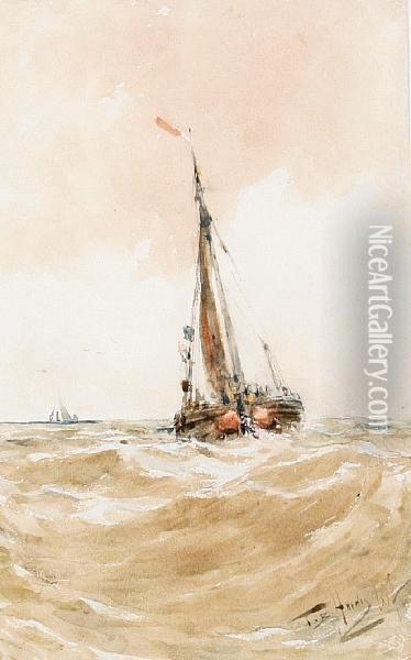 Fishing, North Sea Oil Painting - Thomas Bush Hardy