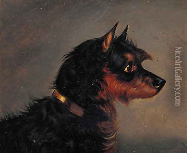 A Manchester terrier Oil Painting - Edwin Loder Of Bath