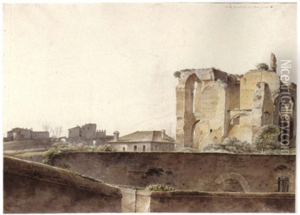 The Palace Of The Caesars, Rome Oil Painting - Joseph Augustus Knip