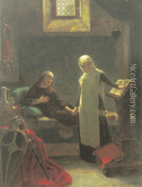 Pflege Im Kloster Oil Painting - Ludwig Christian F. W. von Rossler