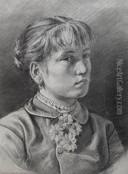 Portret Kobiety Oil Painting - Wladislaw Pochwalski