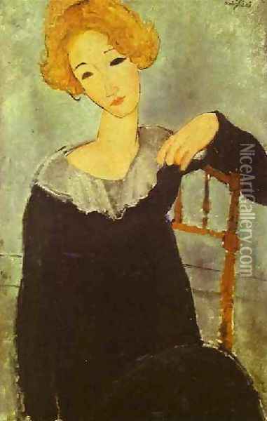 Woman With Read Hair Oil Painting - Amedeo Modigliani
