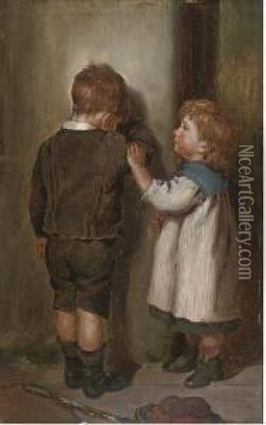 A Comforting Word Oil Painting - Arthur Hill