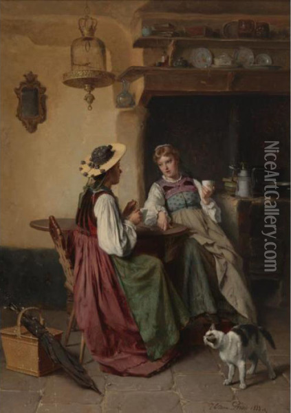 Gossips Oil Painting - Theodore Gerard