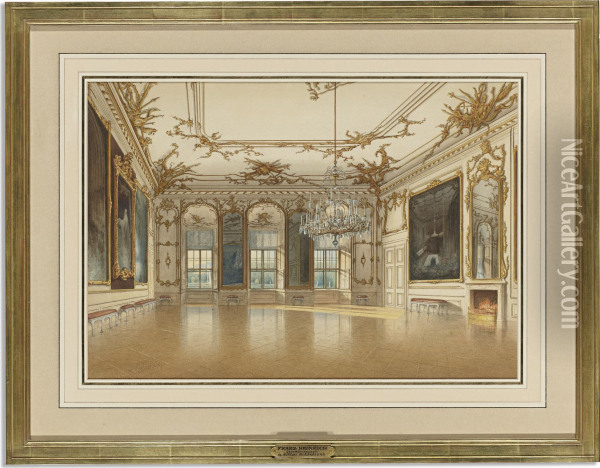 The Hall Of Ceremonies In Schonbrunn Palace Oil Painting - Franz Heinrich