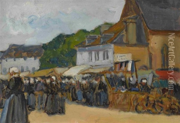 Bretonischer Markt. Wohl Oil Painting - Fernand Piet